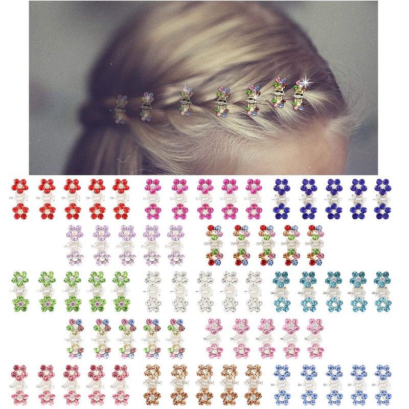 ANBALA Mini Claw Clips with No-Slip Grip - Glitter and Rhinestone Hair Accessories in Mixed Colors, Metal Clamps for Girls and Women (Silver-13Colors) - Image 5