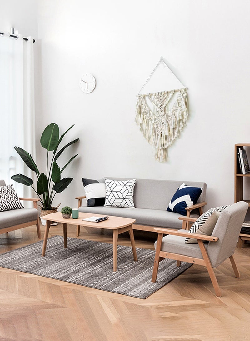 LEOKOR Wall Hanging Decor Woven Cotton Wall Art Fringe Woven Bohemian  Home Decoration 70*43CM Beige - Image 5