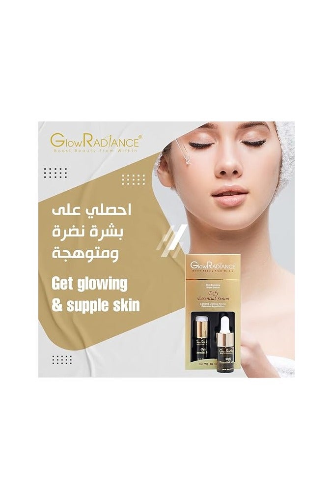 Glow Radiance سيروم مضاد للشيخوخة الأساسي غلو راديانس ديفي - فیلر خلوى خبير | سيروم مضاد للتجاعيد وشد البشرة مع أحماض دهنية بالميتية ولينولية - 10 مل × 3 قطع - Image 5