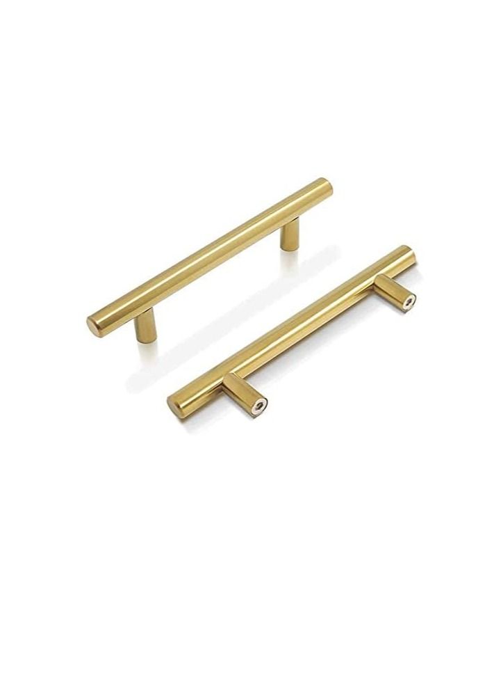 VILLA Gold Zinc Alloy Cabinet Door T-Handles and Pulls Drawer (12mm x 128mm x 200mm, Gold) - Set of 10 - Image 1