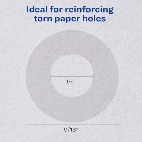 Avery Self-Adhesive Hole Reinforcement Stickers, 1/4" Diameter Hole Punch Reinforcement Labels, Clear, Non-Printable, 1,000 Labels Total (5722) - Image 4