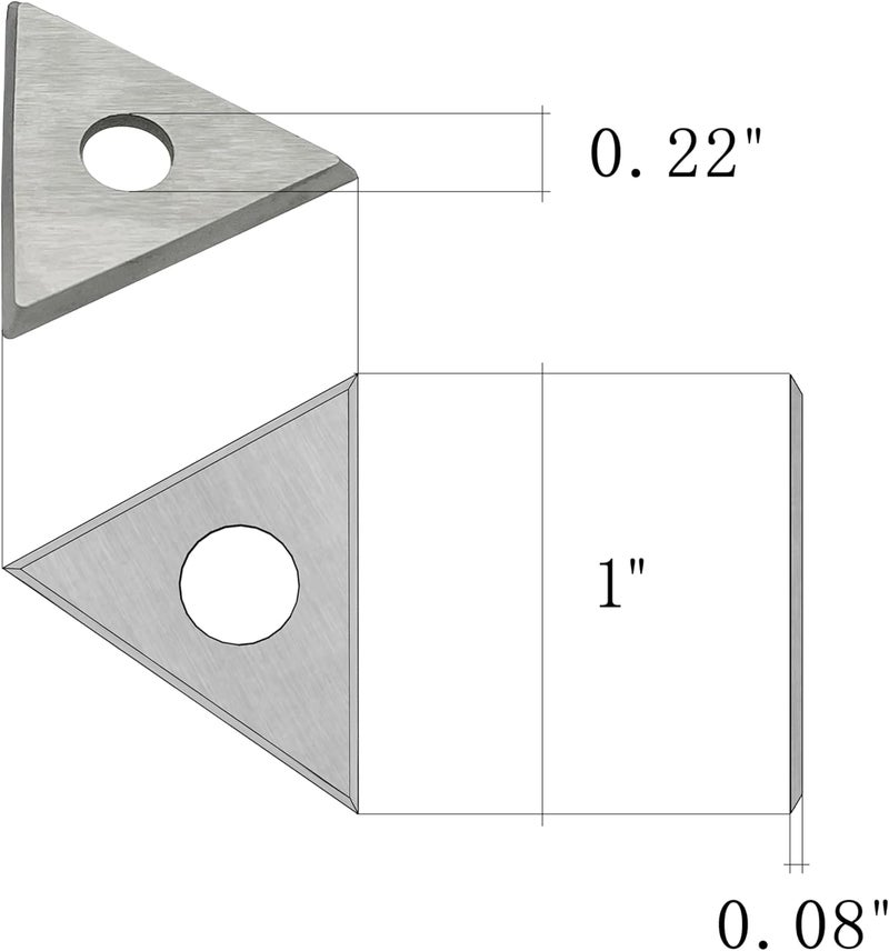 LU&MN Paint Scraper Carbide Blades Double-Edged Reversible Replacement Blade (1" Triple-Edge Triangle) By - Image 3