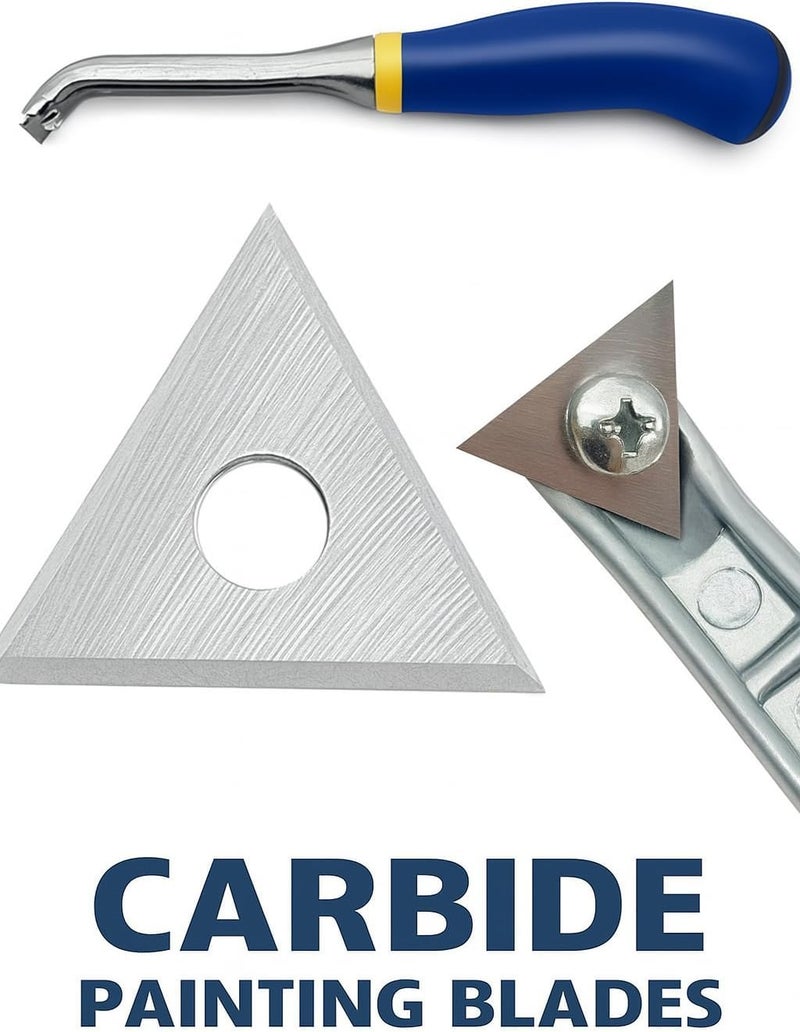 LU&MN Paint Scraper Carbide Blades Double-Edged Reversible Replacement Blade (1" Triple-Edge Triangle) By - Image 4