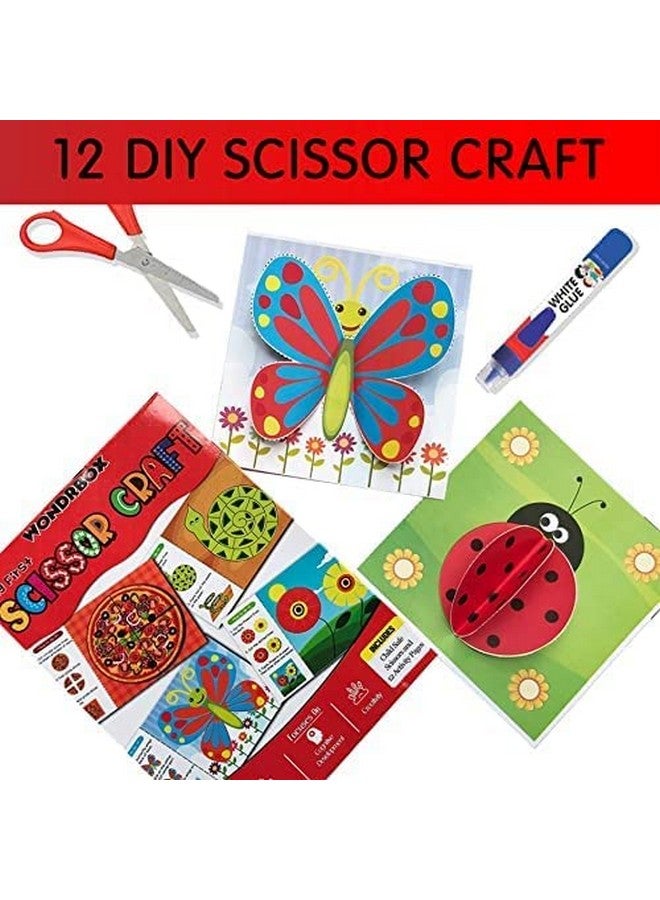 WONDRBOX Art & Craft Activity Kit - Practice Scissor Skills, Craft Kits & Supplies, 12 DIY Activities, Gifts for Toddlers, Girls & Boys Ages 3, 4, 5, 6, 7 Girls And Boys,Multicolor, (Scissor Set of 3) - Image 5