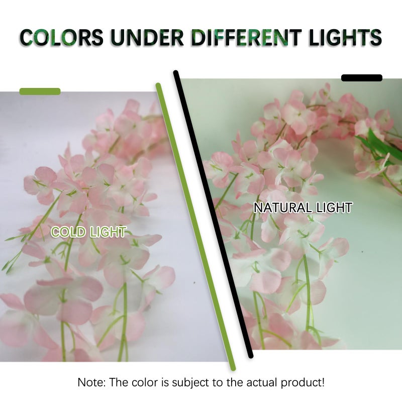 Luerbi Light Pink Artificial Wisteria Flower Vines  3.77 Feet Light Pink Wisteria Hanging Flowers Garland  5 Pack Fake Light Pink Wisteria  Hanging Vines for Photo Backdrop  Light Pink Wisteria Garland Decor - Image 5
