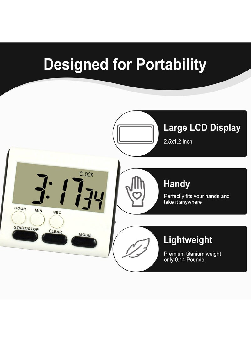 Digital Kitchen Timer With Silent/Loud Alarm Clock, Countdown/Countdown, 24-Hour Clock And Alarm Function, Suitable For Children And Teachers To Cook (Black) - Image 2