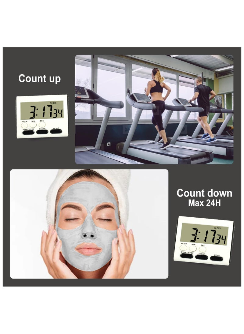 Digital Kitchen Timer With Silent/Loud Alarm Clock, Countdown/Countdown, 24-Hour Clock And Alarm Function, Suitable For Children And Teachers To Cook (Black) - Image 3