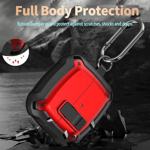 Meyaar Case Cover Compatible with Samsung Galaxy Buds 3 Pro/3 [Secure Lock] Cover Case for 3 & 3 Pro (2024) TPU | (Red) - Image 3