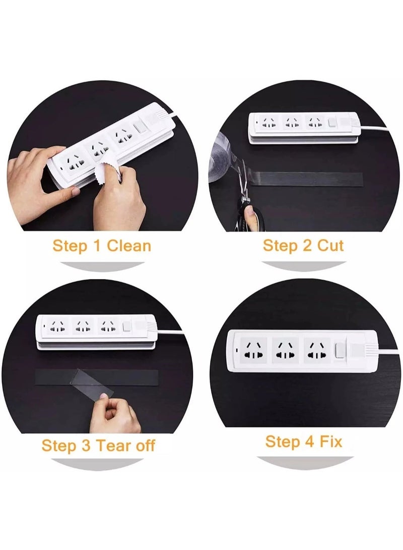 دبل فيس قوي للحائط – طول 5 متر، عرض 2 سم – شريط نانو لاصق مزدوج الجوانب، شفاف قابل للغسيل وإعادة الاستخدام – لتعليق الصور والإطارات بدون مسامير - Image 4