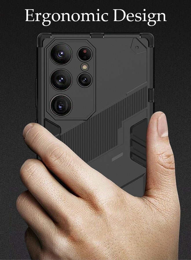 DUNISO Samsung Galaxy S24 Ultra Phone Case Full Body Protective Phone Cover Anti-fall Anti-fingerprint Phone Case with Phone Holder Wireless Charging and Anti-slip Strip for Galaxy S24 Ultra 5G Phone Case - Image 5