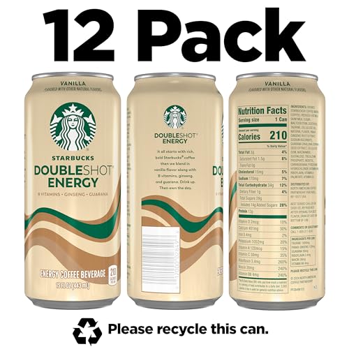 Starbucks Doubleshot Energy Drink Coffee Beverage Vanilla Iced Coffee 15 fl oz Cans 12 Pack - Image 5