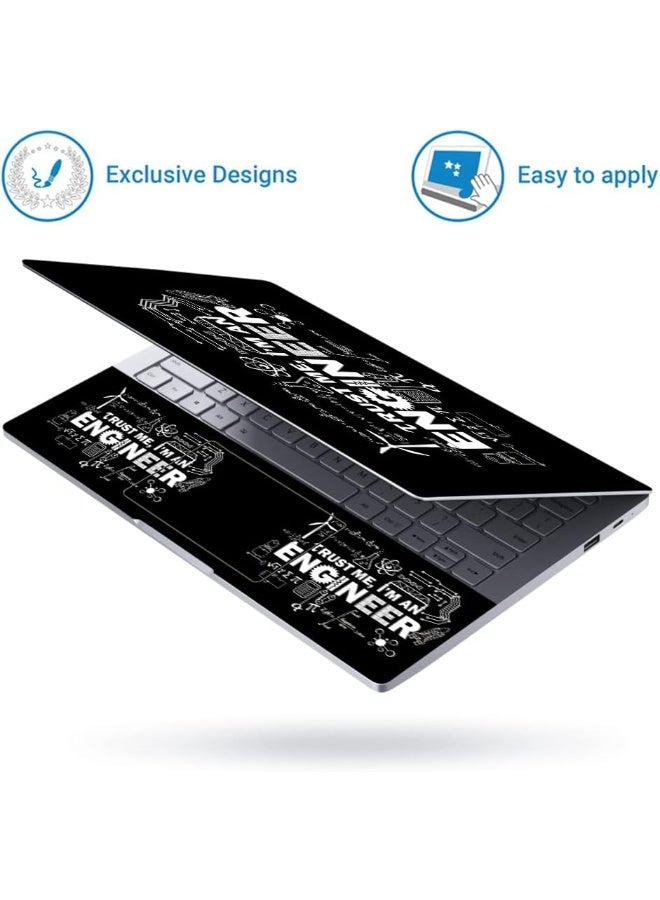 Home Trove Techfit Premium Vinyl HD Printed Full Panel Laptop Skin/Sticker/Stretchable Vinyl/Cover Laptops Upto 15.6 inch No Residue, Bubble Free - Rocket Trust Me I am Engineer  - Image 2