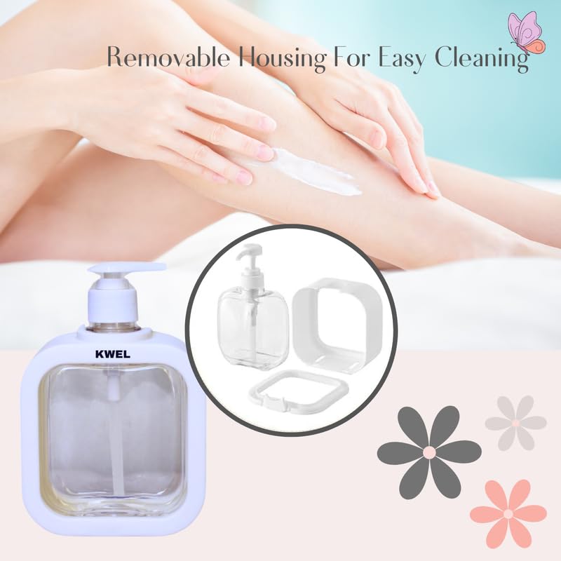 KWEL 350ml Refillable Soap Dispenser | Large-Capacity Bottle for Hand soap|Lotion|Shampoo|Body wash|Face Wash (White,Pack of 2) - Image 4