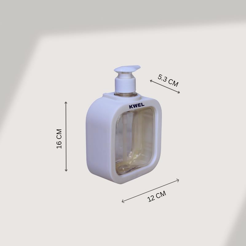 KWEL 350ml Refillable Soap Dispenser | Large-Capacity Bottle for Hand soap|Lotion|Shampoo|Body wash|Face Wash (White,Pack of 2) - Image 5