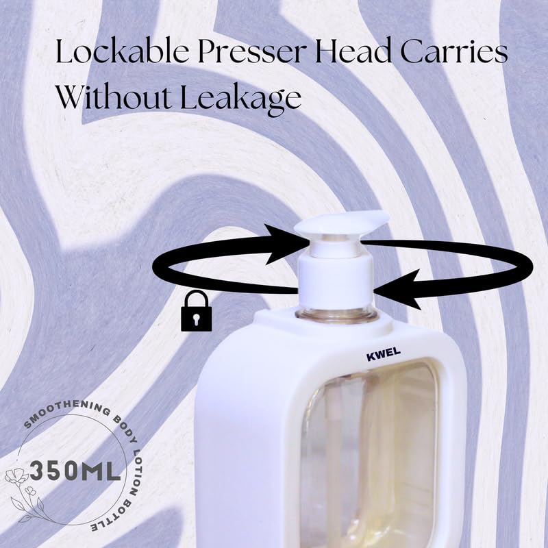 KWEL 350ml Refillable Soap Dispenser | Large-Capacity Bottle for Hand soap|Lotion|Shampoo|Body wash|Face Wash (White,Pack of 2) - Image 3