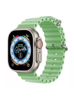 HuHa Ocean Silicon Rubber Watch Band Strap for Apple Watch Ultra 49mm/45mm/44mm/42mm Ocean Marine Green 
