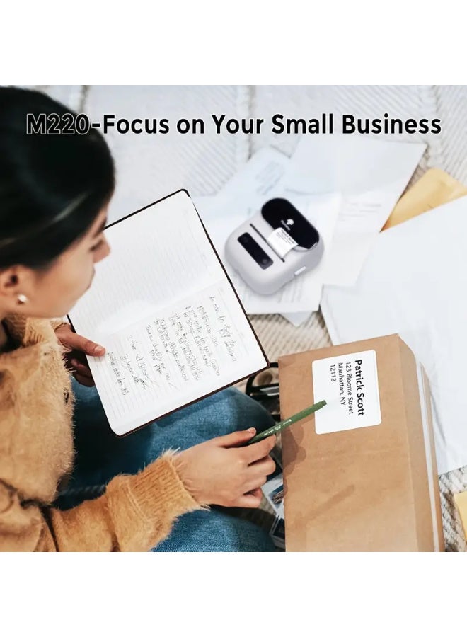 phomemo Label Maker, 7.98 cm Thermal Printer for Barcodes, Address Labeling, Mailing, File Folder Labels, Easy to Use, Support with Phones & Laptop, with 1 Roll Labels - Image 2