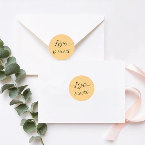 G2PLUS Love is Sweet Stickers Labels, Wedding Favor Label Sticker, 2 in Round Wedding Treat Sticker for Gift Wrapping, Anniversary, Engagement, Birthday, Baby Shower Party Favors - Image 4
