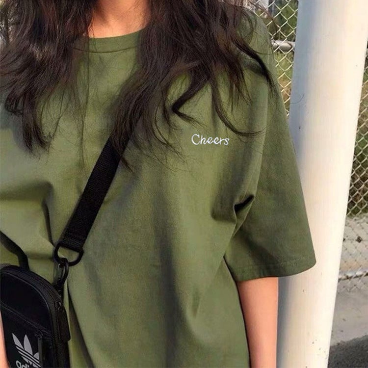 Short-Sleeved T-Shirt Women'S Ins Trendy 2020 New Korean-Style Lazy Style Bf Loose Student Half-Sleeved T-Shirt Top - Image 2