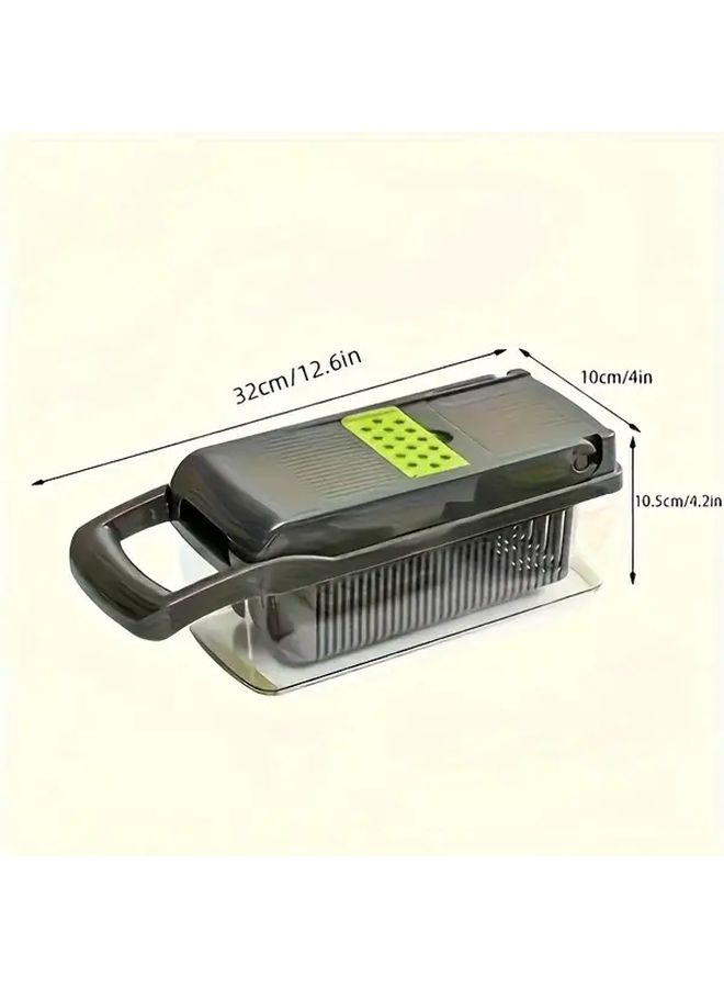 Upgraded 16 in 1 Vegetable Chopper Black Green Food Dicer Slicer Set with Container - Image 3