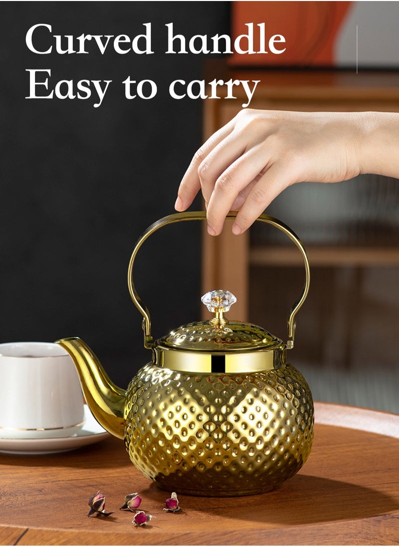 LOOPITYS 1.6L food grade stainless steel teapot is sturdy and durable, suitable for household and household items, and easy to enjoy the fun of brewing tea  - Image 3
