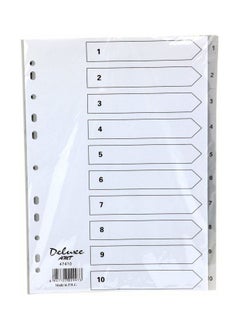 Deluxe Grey 1-10 Pvc Index Divider 