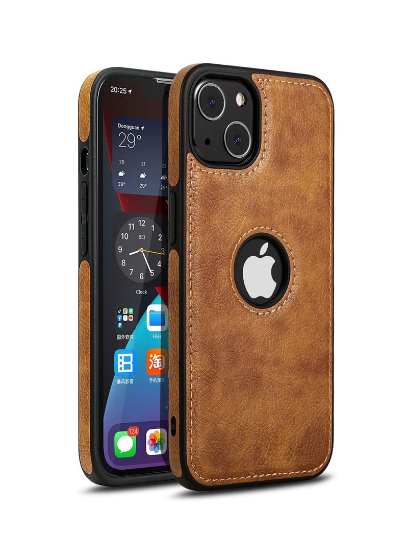 iPhone 15 Pro Mac Case, Vegan Leather Case for iPhone 15 Pro Mac 6.7 Inch, Luxury, Elegant, Aesthetically Pleasing Design Phone Case, Non-Slip Retro Look Perfectly Stitched Leather Case (Brown) - Image 1
