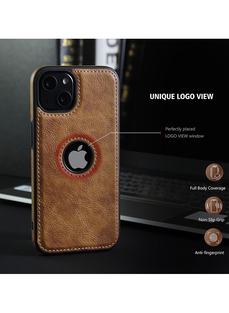 iPhone 15 Pro Mac Case, Vegan Leather Case for iPhone 15 Pro Mac 6.7 Inch, Luxury, Elegant, Aesthetically Pleasing Design Phone Case, Non-Slip Retro Look Perfectly Stitched Leather Case (Brown) - Image 3