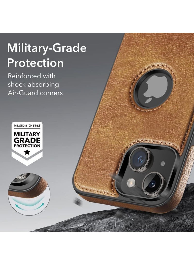 iPhone 15 Pro Mac Case, Vegan Leather Case for iPhone 15 Pro Mac 6.7 Inch, Luxury, Elegant, Aesthetically Pleasing Design Phone Case, Non-Slip Retro Look Perfectly Stitched Leather Case (Brown) - Image 5