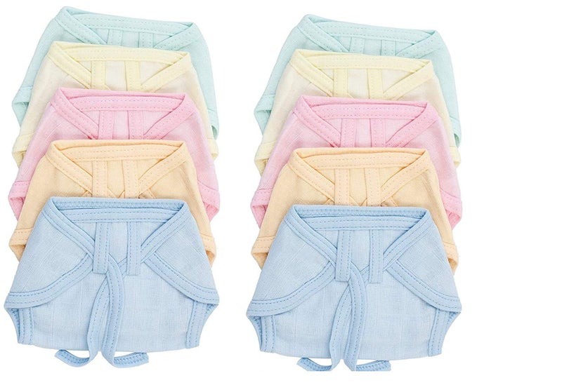 Teri Beri New Born Baby Super Soft Reusable Cotton Hosiery Nappies - Langot - Cloth Diaper (0-3 Months) (Set of 12) (Colours & Prints Vary) - Image 4