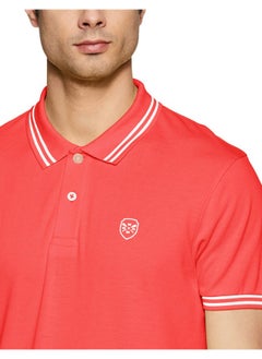 Max Max Men's Half Sleeves Slim Fit Solid Polo (RED_XL)  - Image 2