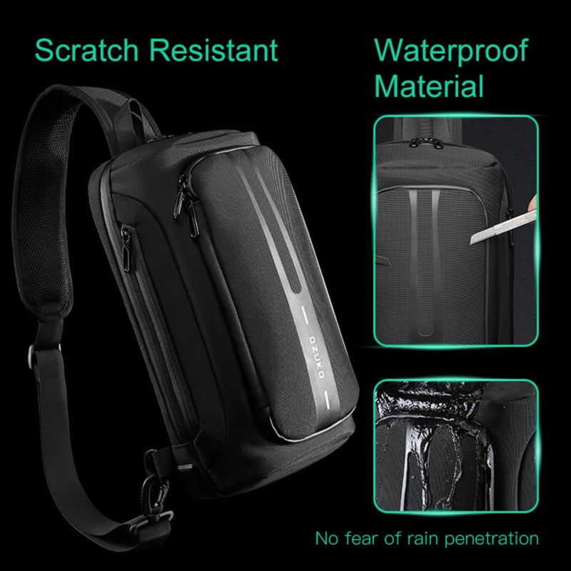 OZUKO Stylish Single Shoulder Crossbody Bag for Everyday Travel, Lightweight Functional Daily Bag, Grey, 9315 - Image 3