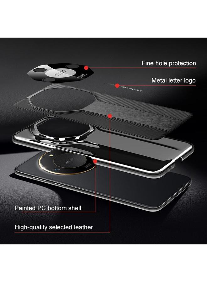 اس-توب جراب لهاتف Honor Magic6 Pro بتصميم فاخر من الجلد الطبيعي - Image 4