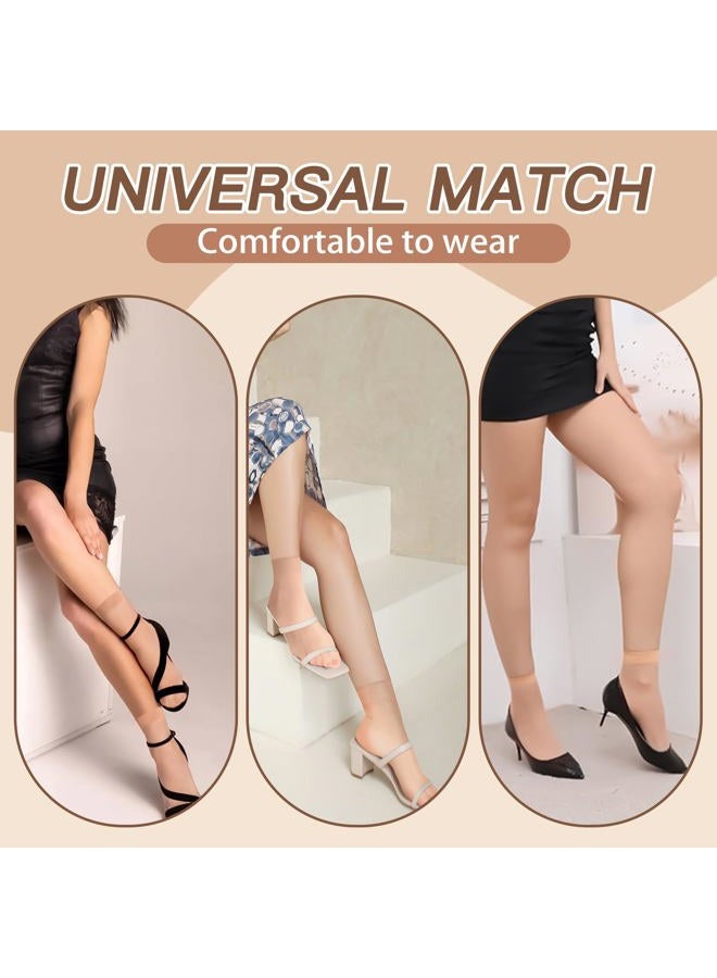 MANZI Women's Ankle High Sheer Socks, Sj-Natural, One Size, 12 Pairs - Image 5