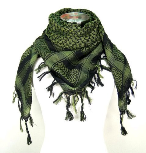 Tapp Collections Premium Shemagh Head Neck Scarf - Green/Black - Image 1