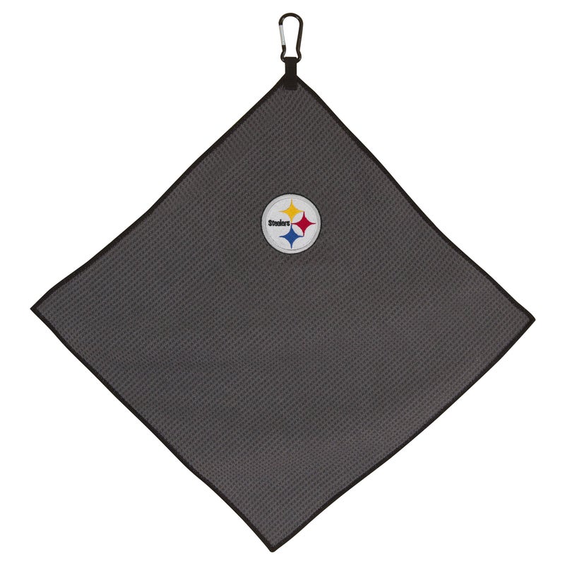 Team Effort 15"" x 15"" Grey Microfiber Towel NFL Pittsburgh Steelers