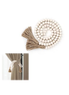 erorex Rustic Wood Bead Garland With Tassels Farmhouse And Boho Wall Decor  - Image 1