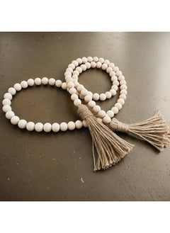 erorex Rustic Wood Bead Garland With Tassels Farmhouse And Boho Wall Decor  - Image 3