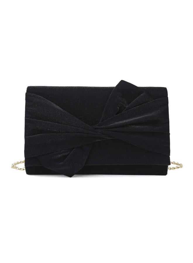 IXEBELLA Satin Evening Bag Bow Clutch Purse for Women Formal Party/Prom/Wedding (Black) - Image 3
