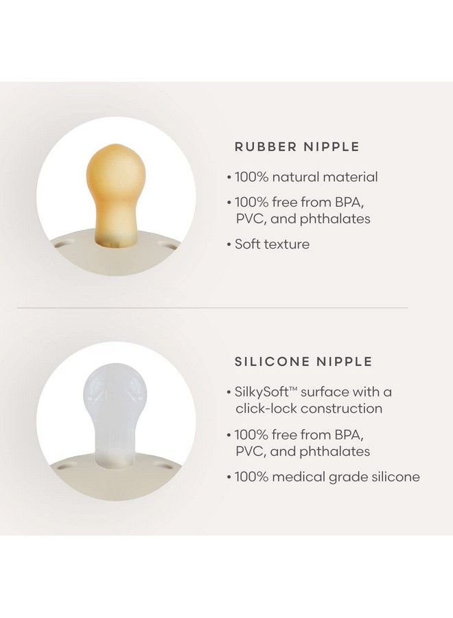 FRIGG مصاصة أطفال من المطاط الطبيعي دايزي ؛ صنع في الدنمارك ؛ خالية من BPA (أورورا بيضاء زاهية 618 شهر) 2 حزمة - Image 4