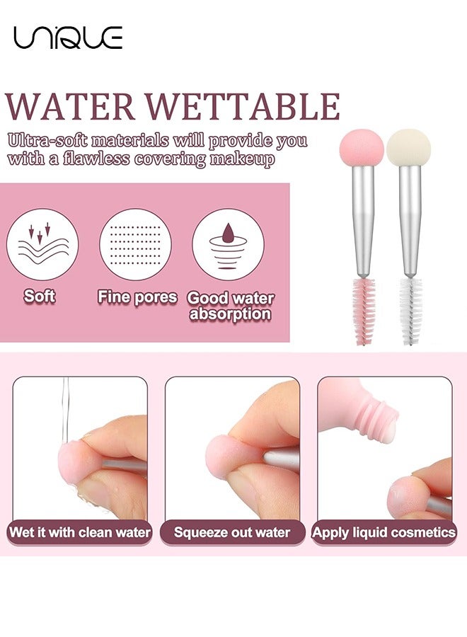 Unique 10Pcs Double Head Sponge Brush - Make up Sponge Makeup Supplies Sponge Makeup Rush Makeup Tool Eyelash Makeup Sponges for Foundation Eyebrow Brush Makeup Sponge Brush Eye Shadow Brush  - Image 3