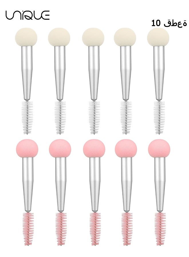 Unique 10Pcs Double Head Sponge Brush - Make up Sponge Makeup Supplies Sponge Makeup Rush Makeup Tool Eyelash Makeup Sponges for Foundation Eyebrow Brush Makeup Sponge Brush Eye Shadow Brush  - Image 1