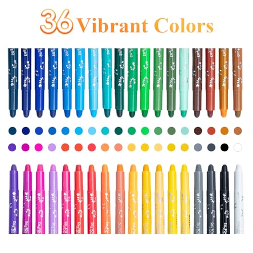 MG 36 Colors Solid Tempera Paint Sticks Washable Nontoxic Quick Drying Works Great on Paper Wood Glass Ceramic Canvas Paint for artists - Image 5