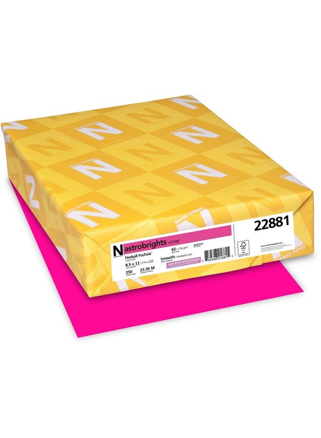 Neenah Astrobrights Color Cardstock 65 Lb Cover Weight 8.5 X 11 Fireball Fuchsia 250/Pack - Image 1