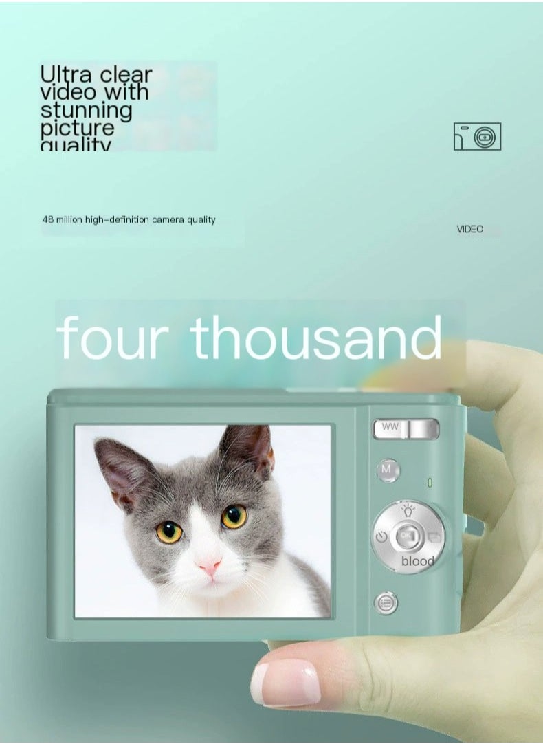 Portable Digital Camera 48MP 2.7K 2.88-inch IPS Screen 16X Zoom Auto Focus Self-Timer 32GB Extended Memory Face Detection Anti-shaking