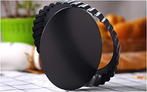 IELEK Tart Flan Pie Pan Nonstick Heavy Duty 10 Inch Quiche Cheese Molds With Removable Loose Bottom Fluted - Image 3