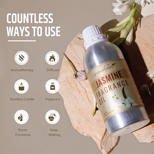 Aromahpure Jasmine Aroma Oil | 500ml Undiluted & Natural | Long-Lasting Scent for Aromatherapy, Candle & Soap Making, Diffusers, Room Freshener, Humidifier, Bathroom Revitalizer & Home Essentials - Image 3
