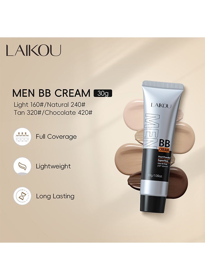 لايكو كريم BB للرجال ، SPF 15 PA ، كريم أساس وكونسيلر كامل التغطية ، كريم مرطب للوجه للرجال يوحد لون البشرة ، التحكم في الزيوت وعيوب الغطاء ، لمسة نهائية طبيعية لجميع أنواع البشرة # طبيعي 240 - Image 3