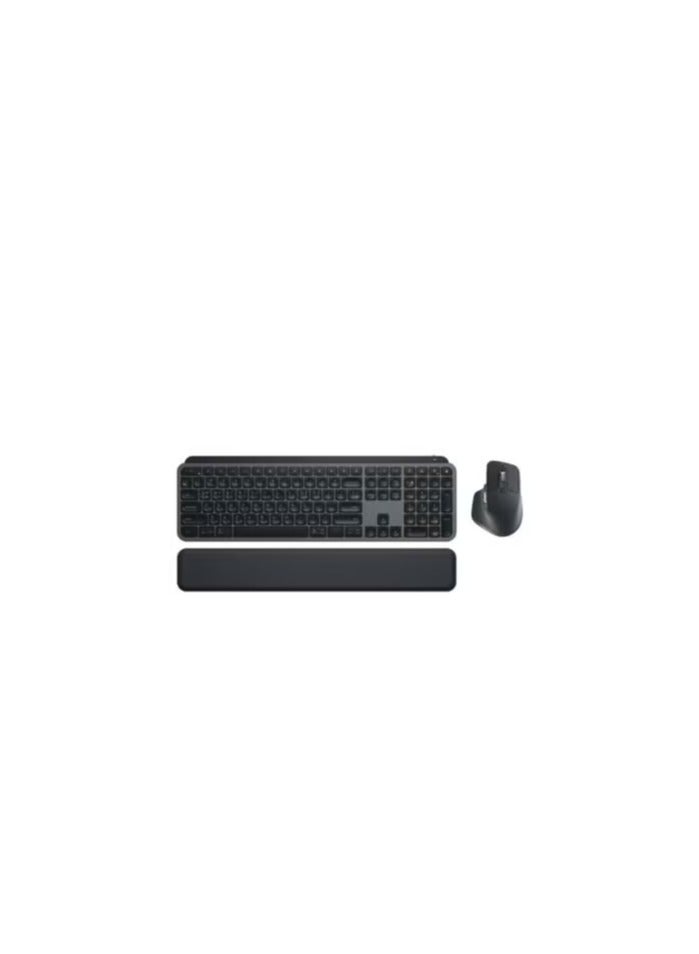 MX Keys S Combo Wireless Keyboard and Mouse, Palm Rest, Customizable Illumination, Fast Scrolling, Bluetooth, USB-C, for Windows, Linux, Chrome, Mac, English Layout - Image 1