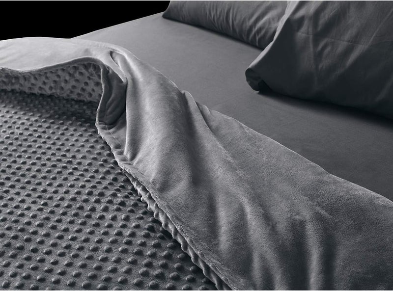 RelaxBlanket ''40''x60'' Duvet Cover for Weighted Blanket | Premium Super Soft Minky Dot | Dark Grey - Image 2